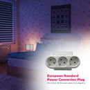 Portable 3 Socket 16A 250V EU Plug 1 to 3 Socket Adapter Converter Outlet