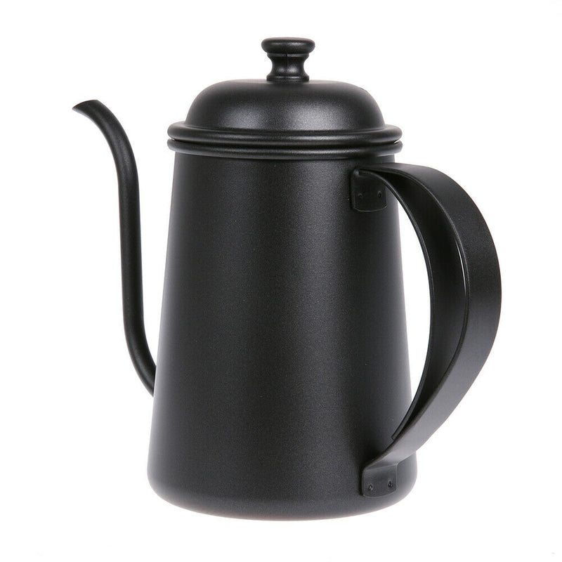 Black Stainless Steel 650ml Coffee Tea Pot Hand Coffee Pot Small Mouth Pot A