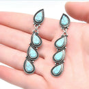 1 Pair Water Drop Earrings Boho Women Dangle Turquoises Bohemian Jewelry Gi%!