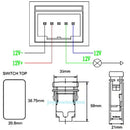 12V Blue 2LED Car Replacement 2 Way ON-OFF Push Button LED Light Switch