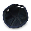 Mens Chinese Style Skullcap Sailor Cap Rolled Cuff Brimless Beanie Hat Navy