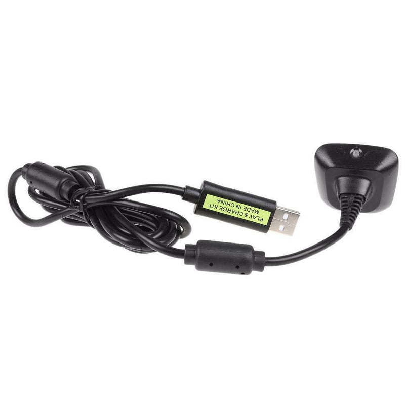 1.8m USB Charging Cable for Xbox 360 Controller Play and Charge Cord (Black
