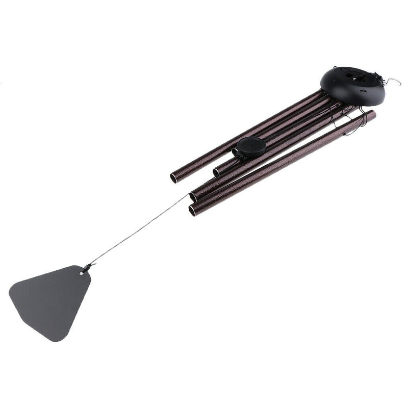 5 Tubes Wood Metal Aluminum Wind Bell Chimes Hanging Home Decoration Crafts Wind
