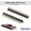 10pcs Dual Male Header 2.54mm 2x20pin Strip for Raspberry Pi Zero GPIO A