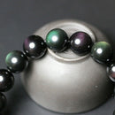6A Rainbow Handmade Jewelry Obsidian Bead Elastic Bracelets Bangle Natural Agate