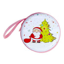 Tinplate Santa Claus Key Headset Organizer Bag with Zipper Coin Purse Xmas Decor