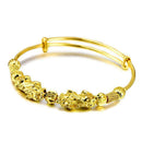 Double Pixiu Golden Wealth Bangle Retro Ethnic Style 2020 Women Bangle Luck Q1P7
