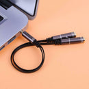 3.5mm Stereo Audio Male to 2 Female Headphone Mic Y Splitter Cable Adapter