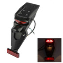 Black Motorcycle Rear Fender Mudguard with LED Brake Tail Light Accessories