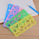 4pcs Korean Candy Color DIY Drawing Template Ruler Graphic Sketch Board