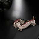 1 Pcs Cute Shiny Rhinestone Dachshund Dog Romantic Brooch Pin Fashion Jewel I5L4