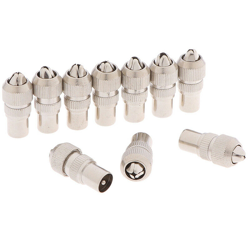 10X RF TV Aerial Plugs Socket Coaxial Connectors Coax Plugs Adapter OZ