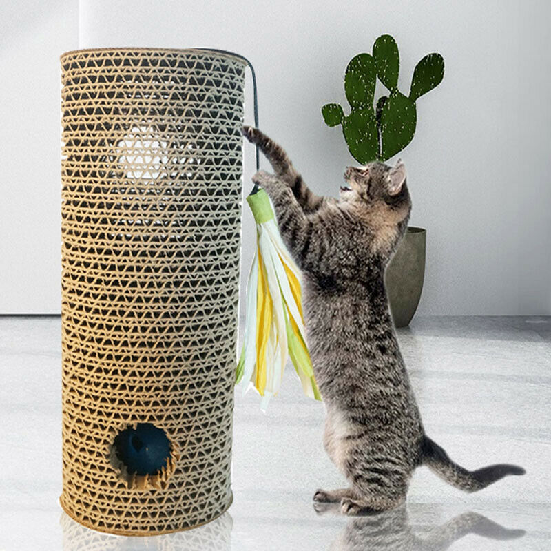 2 In 1 Creative Corrugated Cat Grabbing Pole Cat Grabbing Board InteractiveSEAU