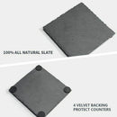 Slate Coasters with Square Slate Coasters ( Set of 8, Square - Black) K6G2