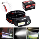 LED USB Rechargeable Headlamp Headlight COB Outdoor Emergency Headlight+1*186%!