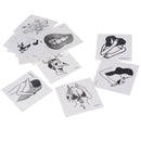 5 Sheets Old School Style Gun Women Black White Face Temporary Tattoo StickME