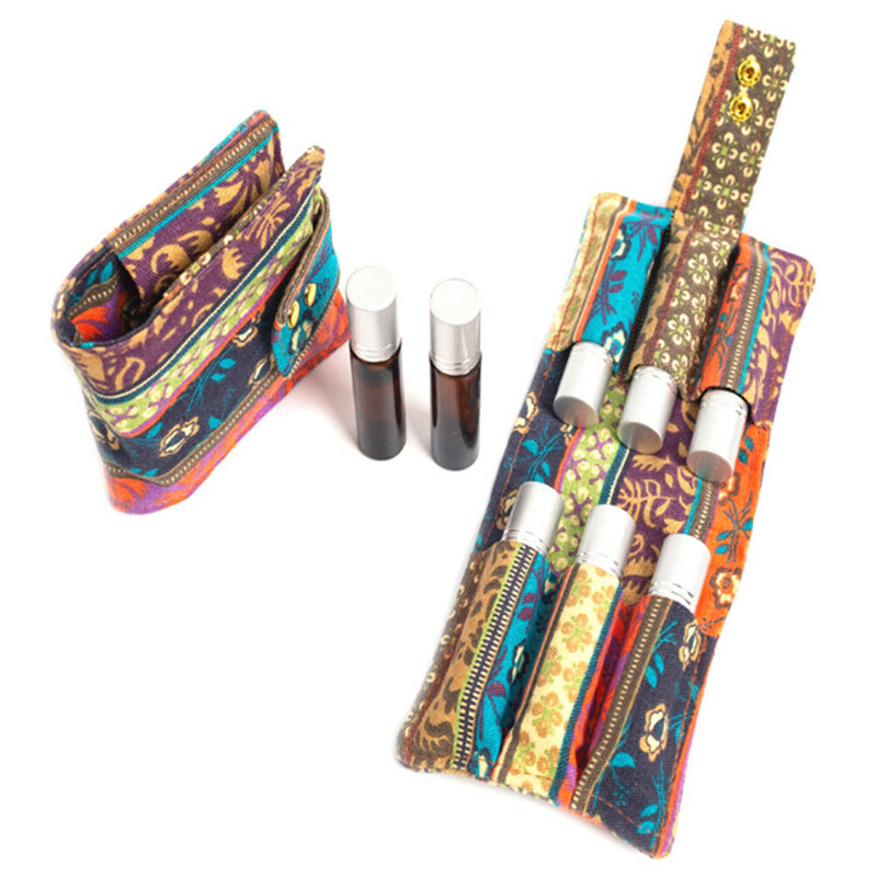 10ml 6 Roller Essential Oil Diffuser Carrying Case Tote Aromatherapy Bag  OB Kw