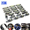 23pcs LED White Car Inside Light Kit Dome Trunk Mirror License Plate Lamp Bulb