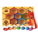 Clamp Bee to Hive Matching Game Wooden Hive Games Montessori Teaching Edu MVJ