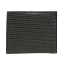 Men PU Leather Zipper Coin Wallets Bifold Woven Pattern Short Purse Bag