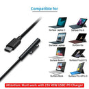 Nylon Braided USB-C Charging Cable for Surface Pro 6/5/4/3 Surface Laptop 1