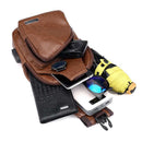 Mini USB Interface Plenty of Space Mens Casual Bag Fashion Outdoor Sling Ba