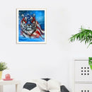 The US Flag Tiger 5D Full Drill Round Diamond Painting Embroidery Kits Gift