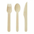 Disposable Wooden Cutlery 300 pack -Forks(100), Knives(100) and Spoons(100) Z1Z1