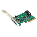 Superspeed 10Gbps 2ports USB 3.1 Type-A to PCI-e 4x Controller Card Express