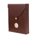 Travel Cigar Box Leather Cedar Humidor Humidifier Storage Cigar Case -Brown