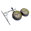 EU Style Double Sided Wall Bracket Clock Classic Mue Clock Decor Black