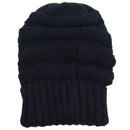 Knit Slouchy Beanie Oversized Thick Cap Hat Unisex Slouch Navy Blue