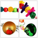 Bird Swing Toys Bell Colorful Natural Wood Hammock Hanging Perch Small Medi A1A5