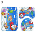 3 Pc/set Happy Santa Toilet Seat Cover Rug Bathroom Set Decor XMAS Christmas