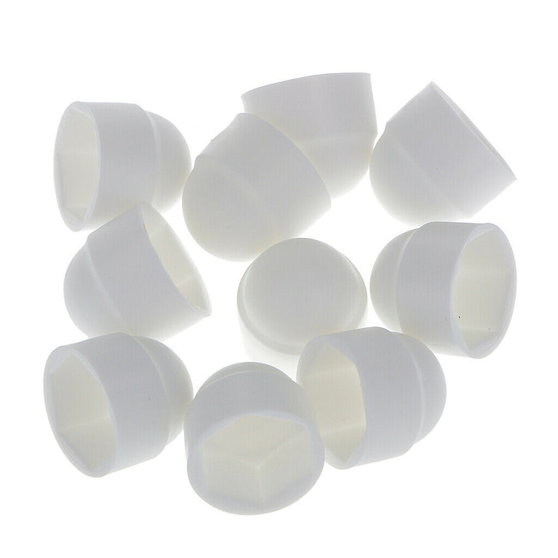 10 Pcs Hexagon Bolts Nuts Cover Caps- White - Premium Nylon - M8 13x15mm