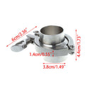 38mm 1.5" OD SS304 Sanitary Pipe Weld Ferrule + Tri Clamp + PTFE Gasket Set New