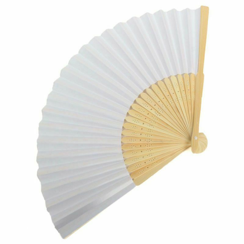 20 Pcs Fan White For Painting Calligraphy DIY Gift Decoration White P3R2