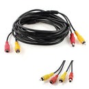 5M RCA Male Plug DC Power Jack Male to Female Extension Cable Black