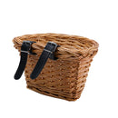 Children Bicycle Basket Handle Bar Wicker Woven Carrier Cycling Bags (L)