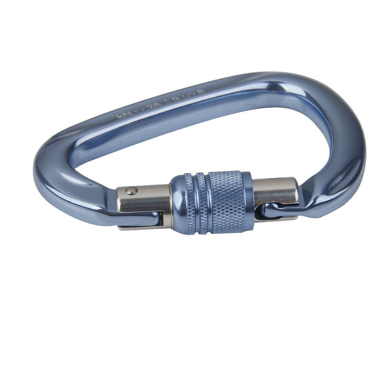 Screw Locking Mountaineering Climbing Carabiner 28KN - Light Blue
