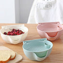 Double-Layer Multi-Purpose Lazy Fruit Nut Snack Plate Drain Basket Mobile P T2J3
