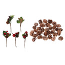 35 Pieces Rustic Natural Pine Cones Artificial Dried Flowers Bouquets Ornaments