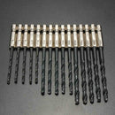 15pcs HSS Metric Drill Bit Set Titanium Coated Twist Drills Metal Wood BNC