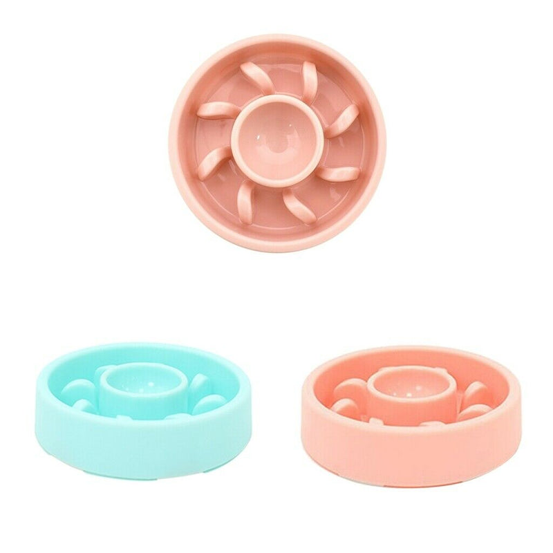 3Pieces Dog Food Water Slow Feeder Pet Anti-Gulping Bowls Dogs Labrador