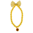 Pet Dog Cat Jewelry Acrylic Beads Necklace Bowknot Collars With Bells