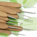 Lot of 10pcs Metal Hooks with Bamboo Handles 0.5 to 2.75 mm
