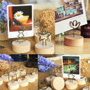 9pcs Round Wooden Base Memo Photo Holder Card Paper Note Clip