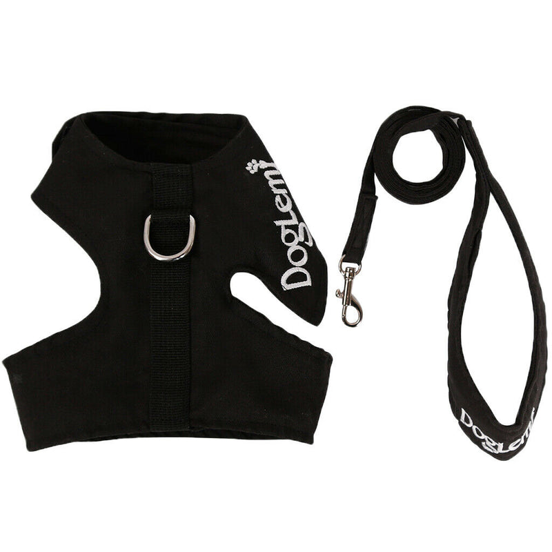 Dog Cat Universal Harness with Leash Set Escape Proof Cat Harnesses black