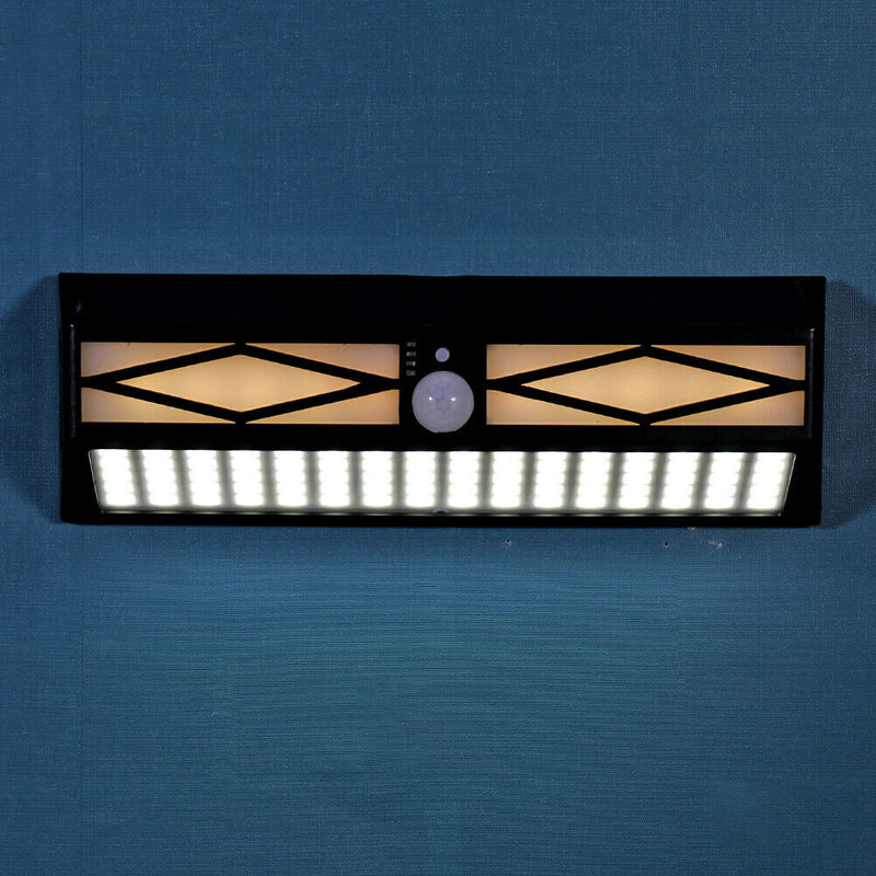 80LED Solar Wall Light Garden Human Infrared Sensor Hanging Security Lamp A