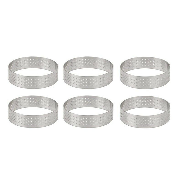 Circular Stainless Steel Porous Tart Ring Bottom Tower Pie Cake Mould Bakin L7E4